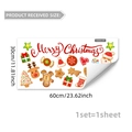 Christmas window stickers set with Merry Christmas text Santa Claus and gingerbread man - Santa & Reindeer Festive Style (C20034)