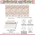 Detail of pink and green floral mandala wallpaper with 45x300cm size specifications - Red Green Mandala (BZ20032) / 45x300