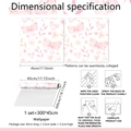 Pink hand-drawn wallpaper with bows and hearts including a detailed 300x45cm size guide - Pink Bowknot and Stars (BZ20041) / Standard Size