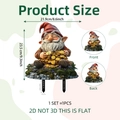 Christmas gnome garden stake with gold coins and double-sided 2D flat design - Gnome with Gold Coins Style (DC20102)