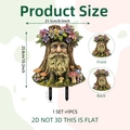 Garden gnome fairy girl decorative PVC stake with mushrooms and flowers 21.5x25.8cm - Tree Spirit Face Style (DC20118) / 21.5x25.8cm