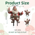 Detailed dimension guide for 2D Santa Claus garden stake showing exact measurements - Santa Claus Style (DC20140) / 25.4x26.9
