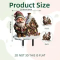 Kerstkabouter en peperkoekhuis 2D tuinsteker decoratie voor de tuin met maatvoering - Kersthuis Stijl (DC20098) / 24.8*23.4cm