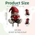 Kerstkabouter tuinhek met rood hart, 2D decoratief gazonornament voor buiten - Kabouter met Hart op Dak Stijl (DC20101) / 28.9*23.3cm