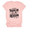 Pink t-shirt detail showing vintage bull skull print and retro graphic typography text - Pink (Black Letters)