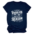 Detailed view of dark blue t-shirt featuring a bull skull graphic and bold white quote - Navy Blue (White Letters)