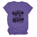 Detail of purple crewneck T-shirt with vintage bull skull print and bold typography - Purple (Black Letters)
