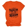 Close-up of buffalo skull print and slogan on orange cotton crewneck t-shirt - Orange (Black Letters)