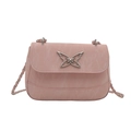 Roze crossbodytas met marmertextuur, zilveren vlindergesp en een metalen ketting - Roze