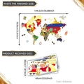 Stickers muraux carte du monde avec drapeaux et avions pour décor de chambre - Ensemble de 4 Pièces (30x60cm)