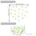 Tabla de tallas de pegatinas de mariposas luminosas con dimensiones finales de 90x82cm - Mariposa Verde Fluorescente (YJ18000)