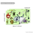Lichtgevende Halloween muurstickerset met pompoenen en spoken, set van 3 stuks, 30x20cm - Standaardstijl (YCG17502)