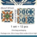 Adesivi murali piastrelle retrò francesi set da 12 per cucina balcone 20x20cm - Motivo Patchwork Vintage (ACZ20019) / Grande
