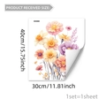 Watercolor floral static cling window sticker with colorful flower patterns, 30x40cm size - 30x40cm / Mixed Floral Butterfly Style (D20044)