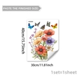 Detail view of 30x40cm floral and butterfly window stickers with colorful petal patterns - 30x40cm / Narcissus Cosmos Style (D20034)