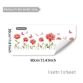 Pink floral window stickers with butterfly and dragonfly designs for home decor - 30x90cm / Realistic Peony Butterfly Style (D20135)
