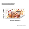 Creative cartoon mushroom and autumn leaf window decals, size 60x30cm, double-sided stickers - Autumn Mushroom Style (D20047)
