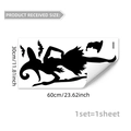 Detailed size chart showing 30x60cm dimensions for Halloween silhouette window stickers - Witch And Bat Set Style (D20104)