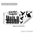 Halloween black silhouette window stickers with bat and spider web static cling decor - Happy Halloween Set Style (D20111)