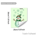 Detailed view of luminous Christmas snowman and snowflake wall decals with measurements - Green Hat Snowman With Branch Arms Style (YCG20010)