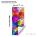 Tabla de tallas para pegatina estática de ventana con diseño floral de mosaico - Estilo de Mosaico Multicolor (D20050)