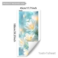 Cuadro de tallas para vinilo de ventana de lirios blancos, mide 45cm por 100cm - Estilo Floral de Lirio Blanco (D20051)