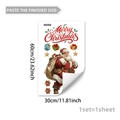 Detail view of Santa Claus Christmas wall stickers with dimensions 60x30cm for window decor - Santa Claus Merry Christmas Text Style (C20026) / 30x60cm-1 Sheet