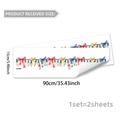 Detailed view of two 15x90cm Christmas light bulb window stickers with colorful bows - Colorful Holiday Bulbs And Bows