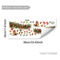 Christmas window stickers with squirrel, pine branches and bells decoration, 30x90cm size - Santa Hat Squirrel And Pine Branch