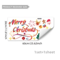 Christmas window stickers set with Santa, reindeer and Merry Christmas text in 30x60cm size - Santa Claus And Reindeer Style (C20035)