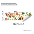 Christmas window decals set with birds, lanterns, and festive foliage, 30x90cm size - Bird And Gift Box Lantern Style (C20036)
