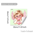 Luminous angel wall sticker with pink wings and heart glasses for kids room decor - Angel With Heart Glasses Style (YCG20068) / 30x30cm
