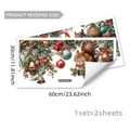 Detailed sheet size of Christmas static stickers with squirrel and pine needle motifs - Squirrel Pine Style (D20131) / 2 Pieces/Pack (30x60cm)