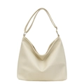 Bolso tote grande de cuero sintético blanco crema con logotipo en relieve y bandolera - Blanco