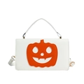 Elegante bolso de piel PU blanco con diseño de calabaza para festividades de Halloween - Blanco