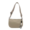 Borsa dumpling in tela kaki con ampia tracolla geometrica e logo OOTM stampato - Cachi