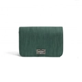 Sac à bandoulière rectangulaire vert foncé en cuir texturé avec fermoir rotatif argenté - Vert
