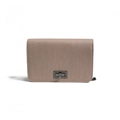 Sac bandoulière en tissu vieux rose avec un fermoir rotatif en métal gris vintage - Rose