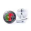Detailed macro view of Portugal Lisbon world flag cufflinks with glass dome and Belém Tower - Portugal Style