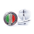 Detail of silver cufflinks with Leaning Tower of Pisa and Italian flag glass dome design - Italy Style