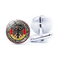 German national emblem and flag cufflinks with silver metal base for men shirts - Germany Style