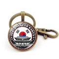 Portachiavi vintage in bronzo di Seoul Corea del Sud con bandiera e monumento - Seoul Corea del Sud Bronzo Antico (Rame 3)