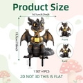Cartoon Drache Gartenstecker mit Laterne, 2D PVC Dekoration für Rasen und Garten - Kleiner Drache (DC20080) / 19.7*16.1cm