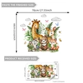 Adesivi murali animali della foresta per cameretta con giraffa, orso e volpe acquerello - Set Animali della Foresta Acquerello (M16593)