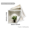 Detail van 3D plantenmuurstickers met zelfklevende achterkant en maat van 30x30cm - Creatieve Groene Plant Nis Stijl (B18614)