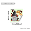 Détails de taille du sticker mural d'Halloween avec gnome vampire et citrouille - Style Gnome Citrouille Halloween (YCG20035) / 20*20cm