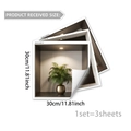 Set van 3 creatieve 3D-planten muurstickers van 30x30cm voor moderne huisdecoratie - Eenvoudige Vetplant Nis Stijl (B18615)