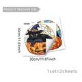 Detailliertes Größenblatt für Halloween Fensterbilder mit schwarzer Katze und Kürbis - Buntglas-Stil Schwarze Katze Und Kürbis Stil (D20115)