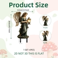 2D Gartenstecker Engel mit Laterne, wasserfeste PVC Fee Dekoration für den Außenbereich - Angel Carrying Lantern Style (DC20064) / 20.6*13.5cm