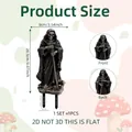 Maßangaben für den 2D-Flachschädel-Gartenstecker zur kreativen Gartendekoration - Sensenmann Skelett Stil (DC13500)--20.5*9cm
